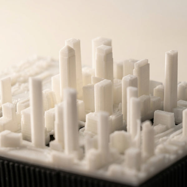 London Canary Wharf 3D Printed City Map — 9×9cm Relief Model