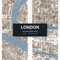 London Colour-In Map Pack — four real London areas, Westminster, St Paul's, Tower Bridge and Canary Wharf, shown together