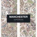 Manchester Colour-In Map Pack — 4 real Manchester areas, Deansgate, Piccadilly, Town Hall, Oxford Road, shown together