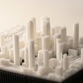 London Canary Wharf 3D printed city map · 9×9cm relief model · 51.505° N · 0.018° W