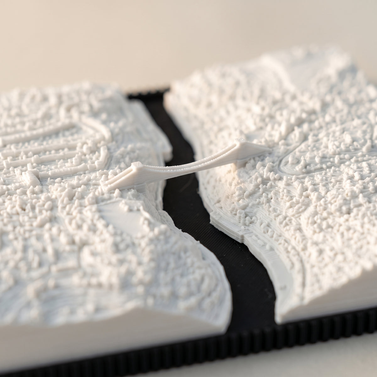 Bristol Clifton 3D printed city map · 9×9cm relief model · 51.455° N · 2.628° W
