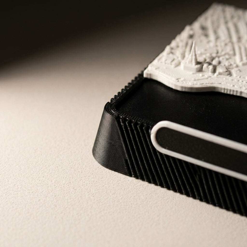 Blackpool Promenade 3D printed city map · 9×9cm relief model · 53.813° N · 3.054° W
