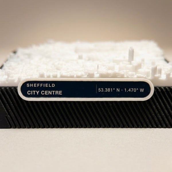 Sheffield 3D Printed City Map — 9×9cm Relief Model