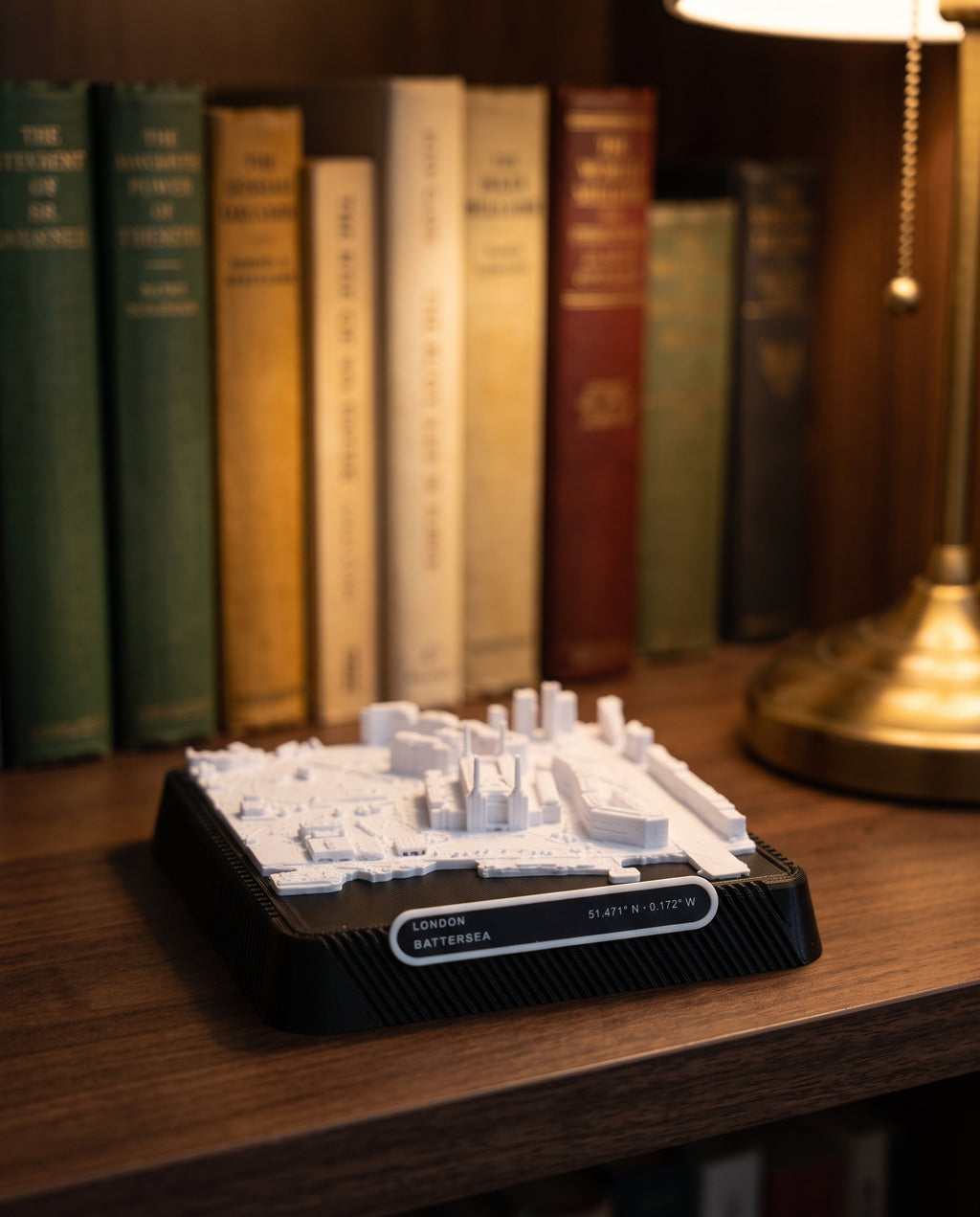 London Battersea 3D printed city map · 9×9cm relief model · 51.471° N · 0.172° W