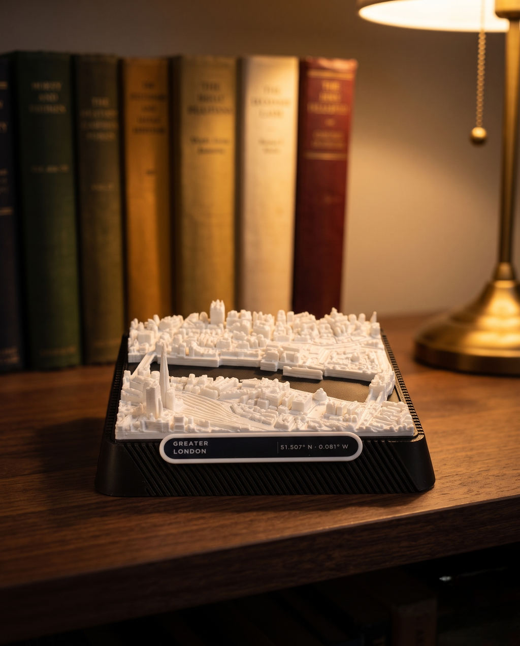 London Tower Hill 3D printed city map · 9×9cm relief model · 51.507° N · 0.081° W