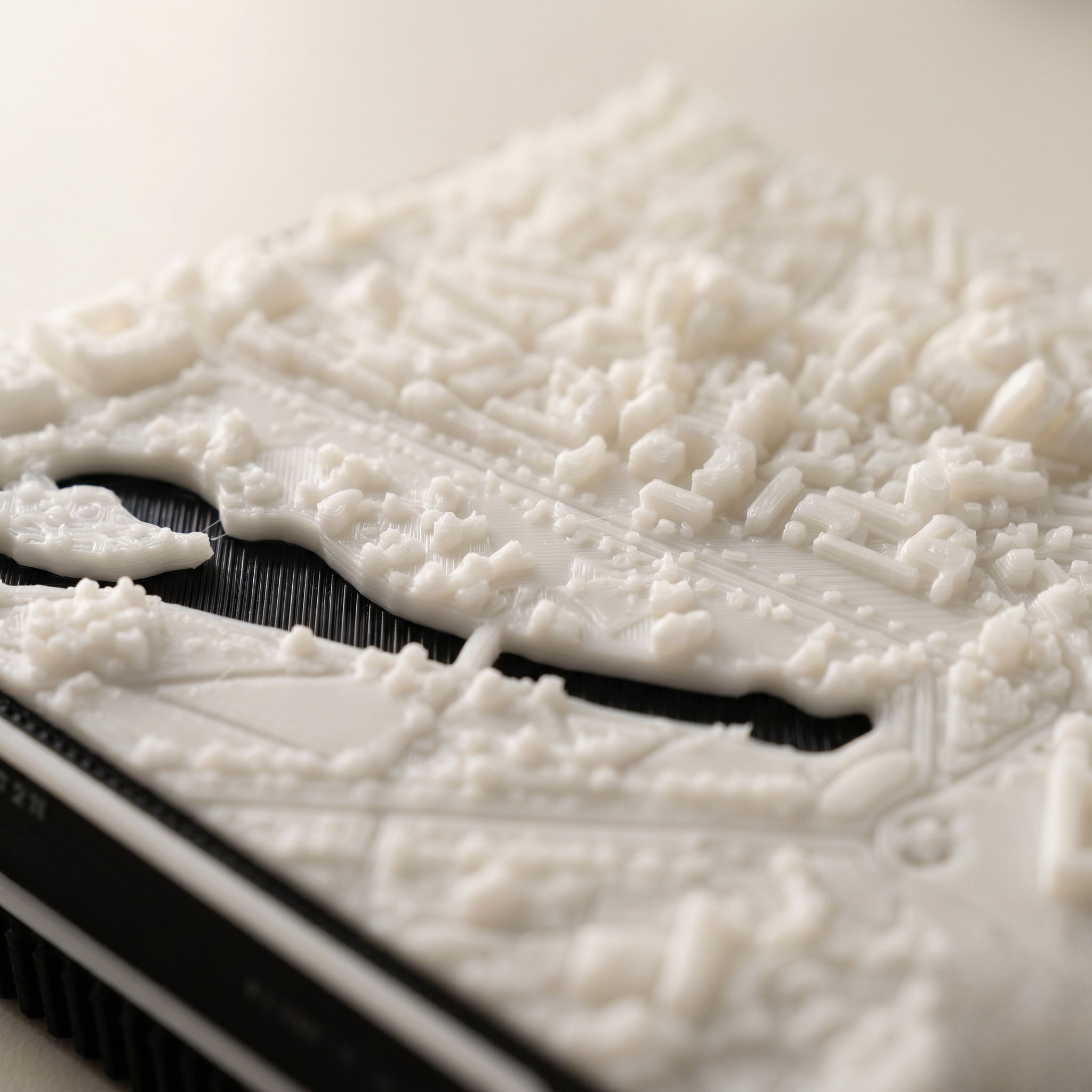 London Westminster 3D printed city map · 9×9cm relief model · 51.500° N · 0.136° W