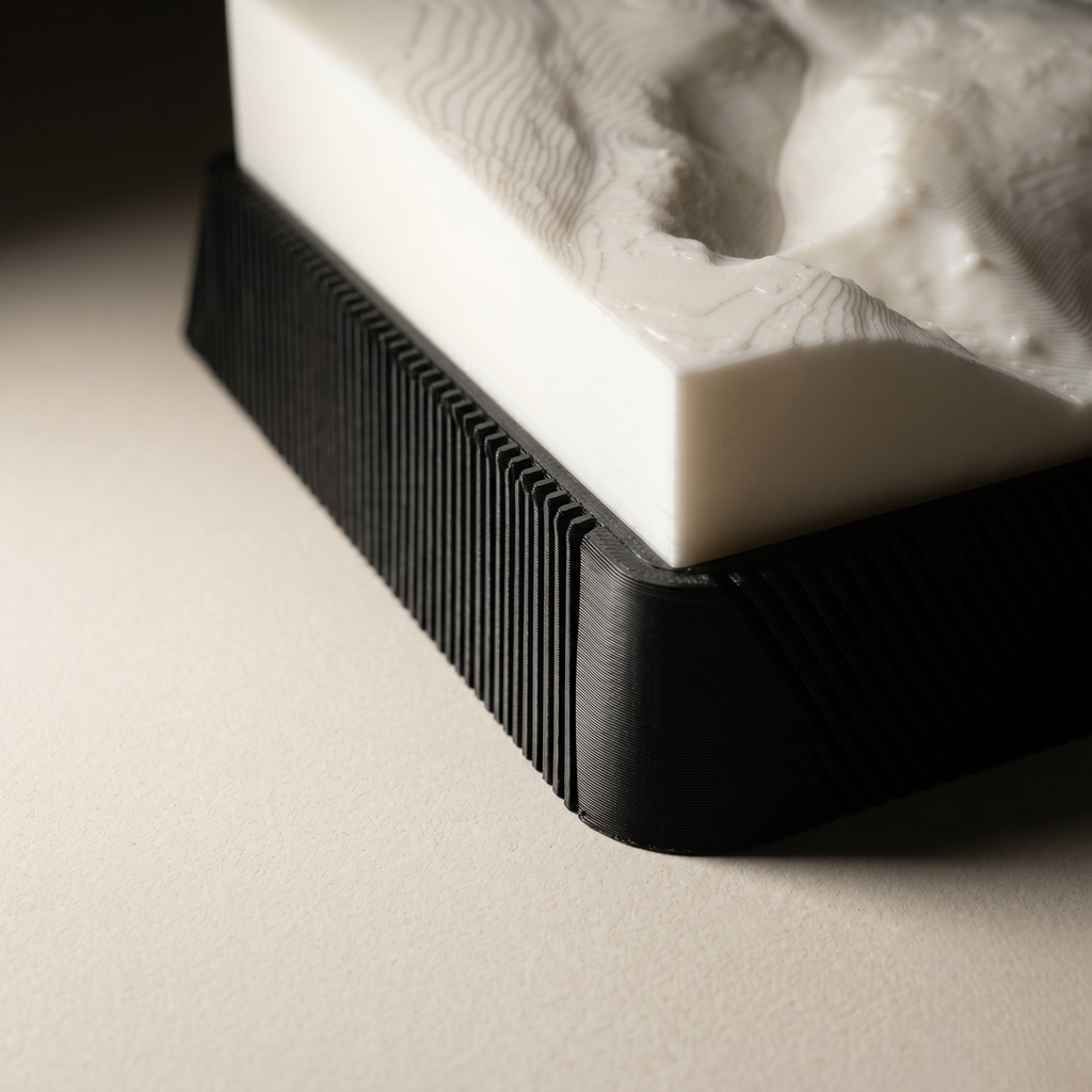 Winnats Pass 3D printed city map · 9×9cm relief model · 53.342° N · 1.801° W