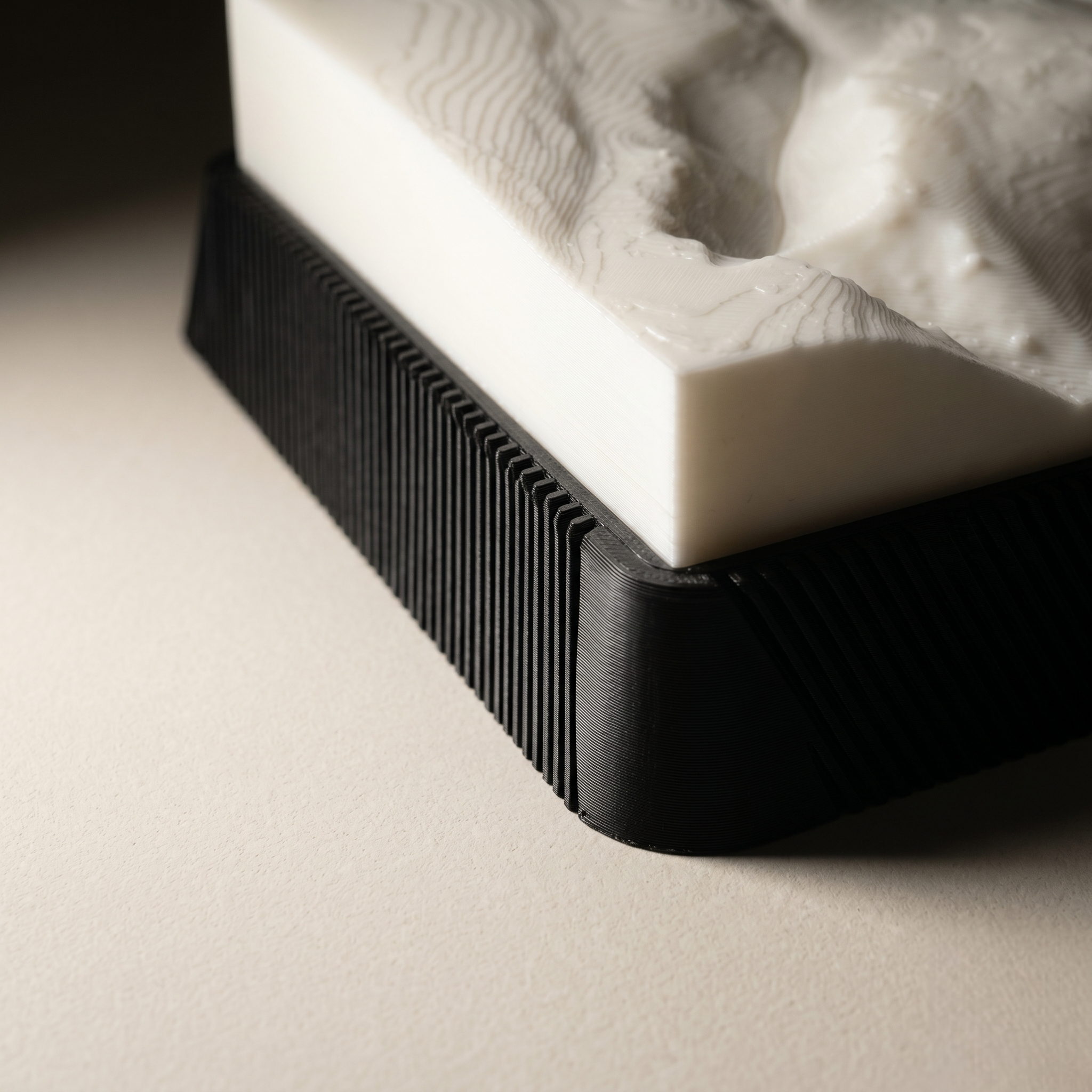 Winnats Pass 3D printed city map · 9×9cm relief model · 53.342° N · 1.801° W