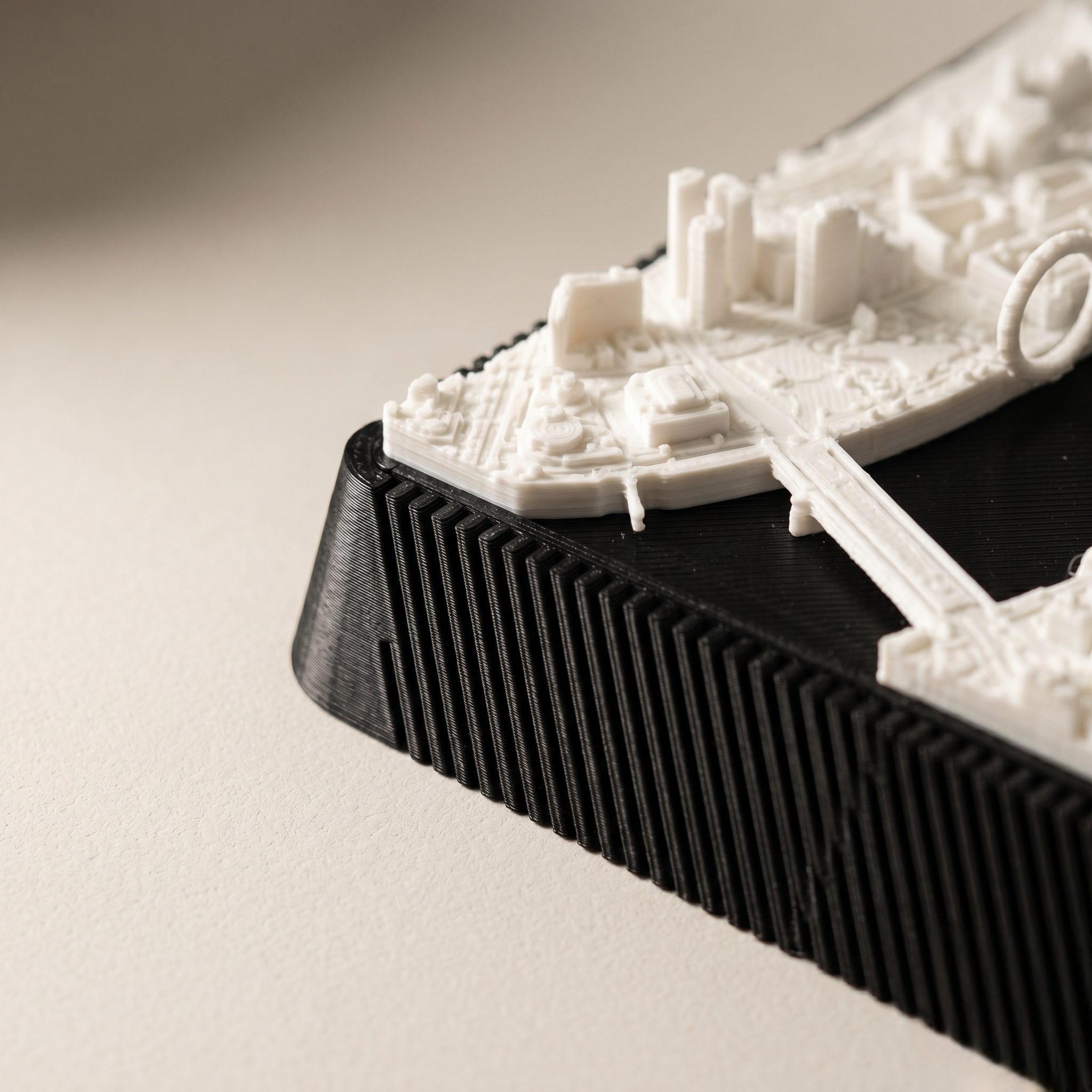 London South Bank 3D printed city map · 9×9cm relief model · 51.503° N · 0.120° W