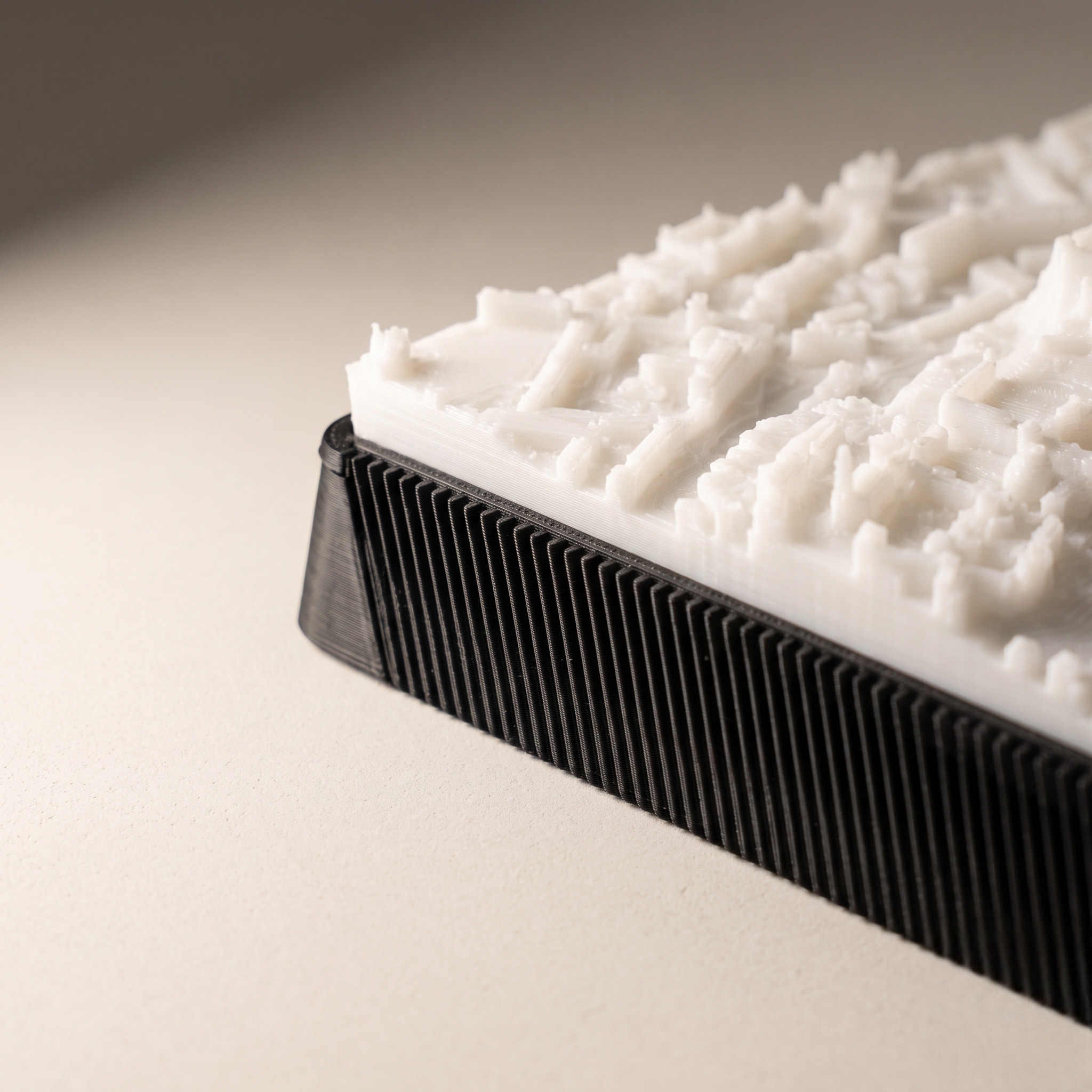 Edinburgh Old Town and Castle Rock 3D printed city map · 9×9cm relief model · 55.949° N · 3.200° W