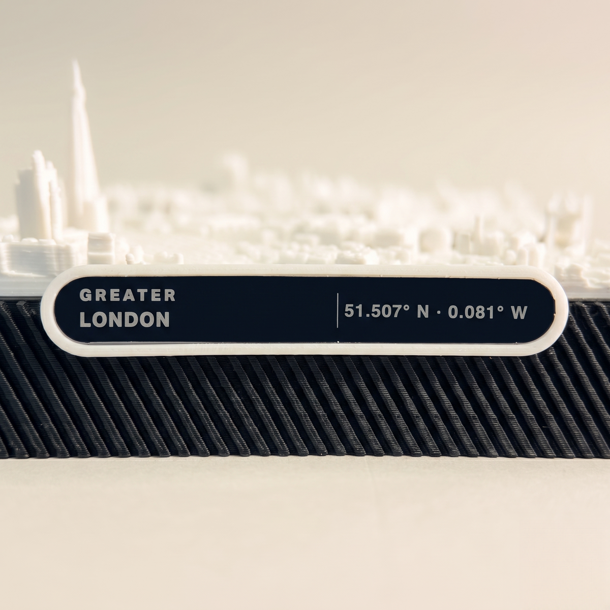 London Tower Hill 3D printed city map · 9×9cm relief model · 51.507° N · 0.081° W
