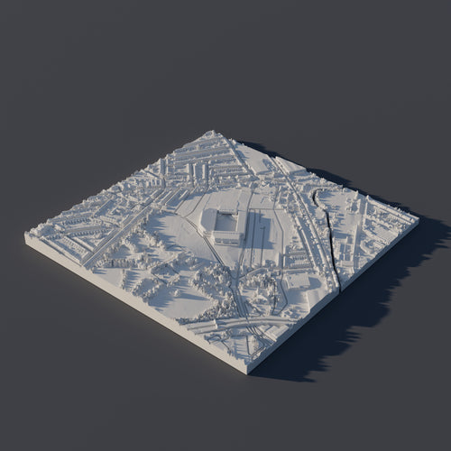 Birmingham Aston 3D Printed City Map — 9×9cm Relief Model
